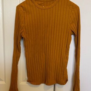 a new day Mustard Ribbed Long Sleeve Top